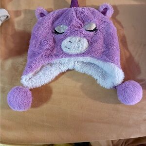 Purple Unicorn Plush Hat for Kids